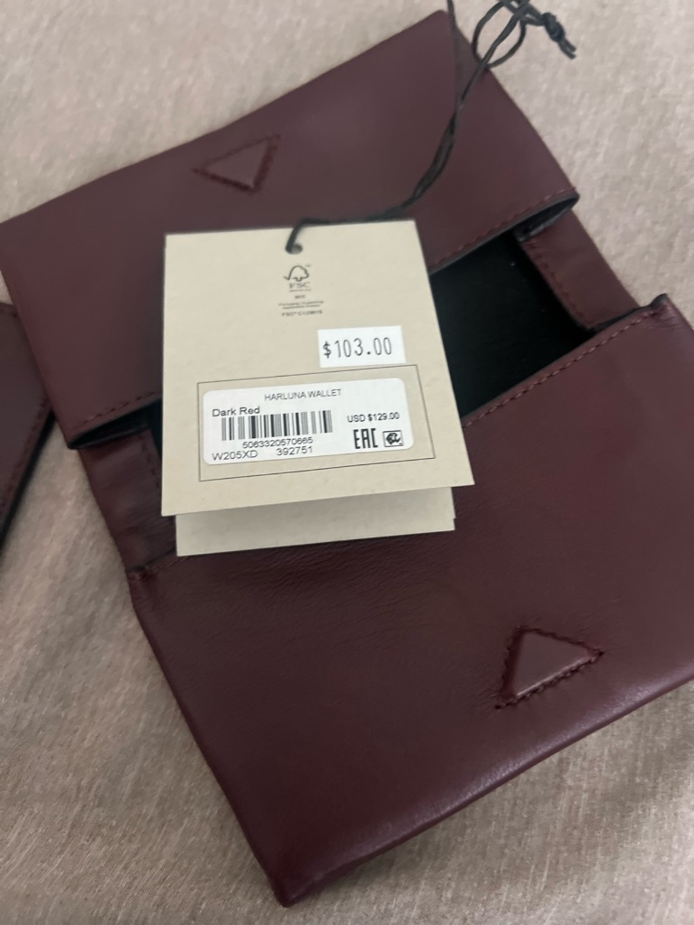 All saints wallet - dark red